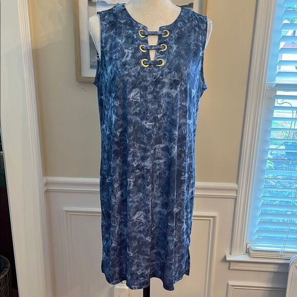 Michael Kors Blue Sheath Mini Dress - Picture 1 of 9